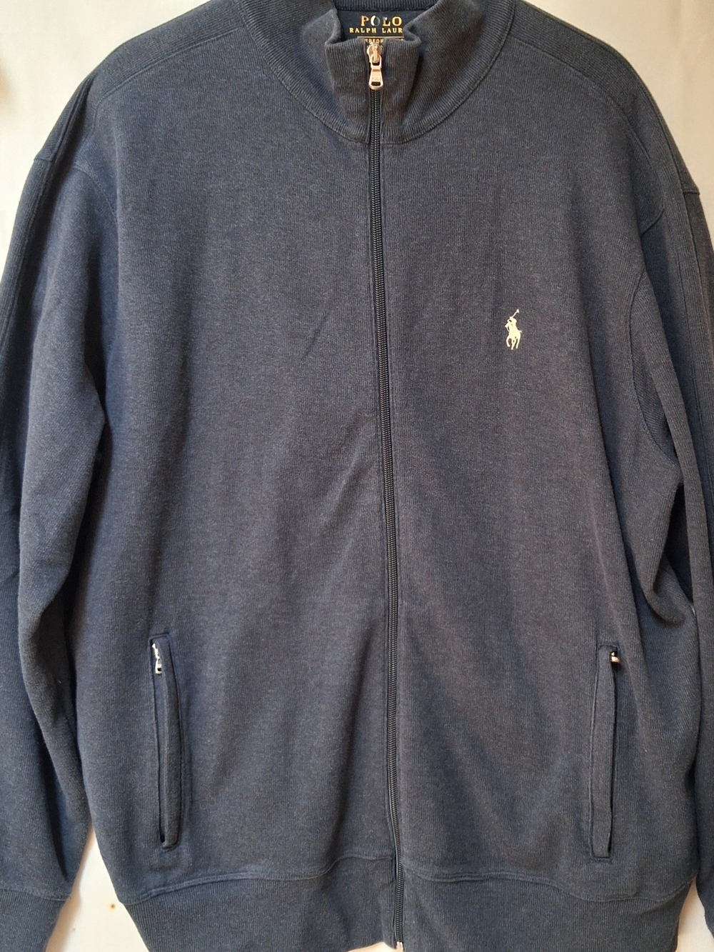 Polo by Ralph Lauren Men's Dark Navy Full-Zip Knit Sweater XL/TG